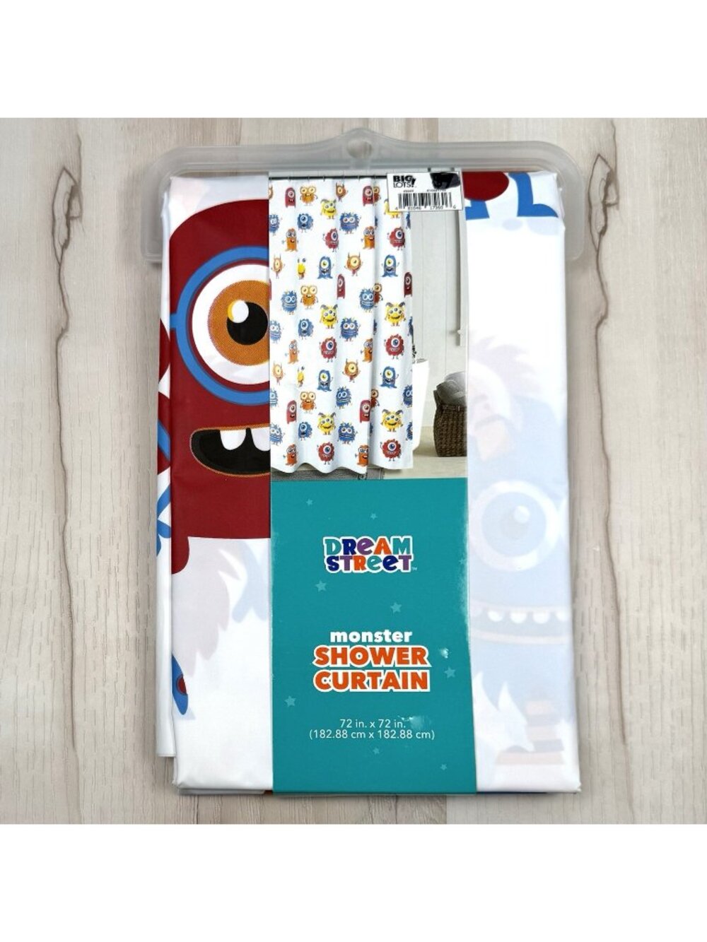 DREAM STREET Kids Vinyl SHOWER CURTAIN Monster Theme Colorful 72"x72" NIP NEW